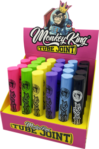 Display de 24 tubos para porros de colores Monkey King para Clubes Sociales de Cannabis