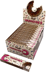 Display de 24 libritos de papel Munchies Pack Classic King Size Slim + Tips de cáñamo sin blanquear
