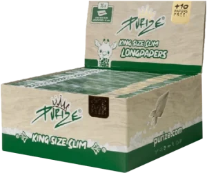 Display de 50 libritos Purize King Size Slim Brown de papel de cáñamo sin blanquear