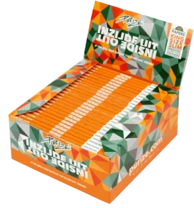 Display de 50 libritos PURIZE King Size Slim Inside Out de papel de arroz blanco