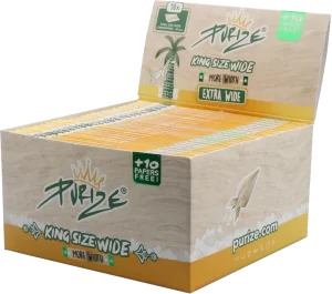 Display de 50 libritos Purize King Size Wide de papel de arroz blanco